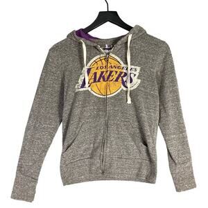 Women's Lakers Full-Zip‎ Hoodie Gray Size S Sweatshirt Athletic